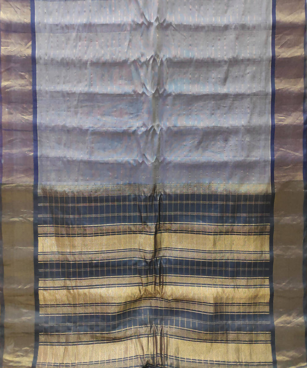 grey Handwoven Uppada Cotton Silk Saree
