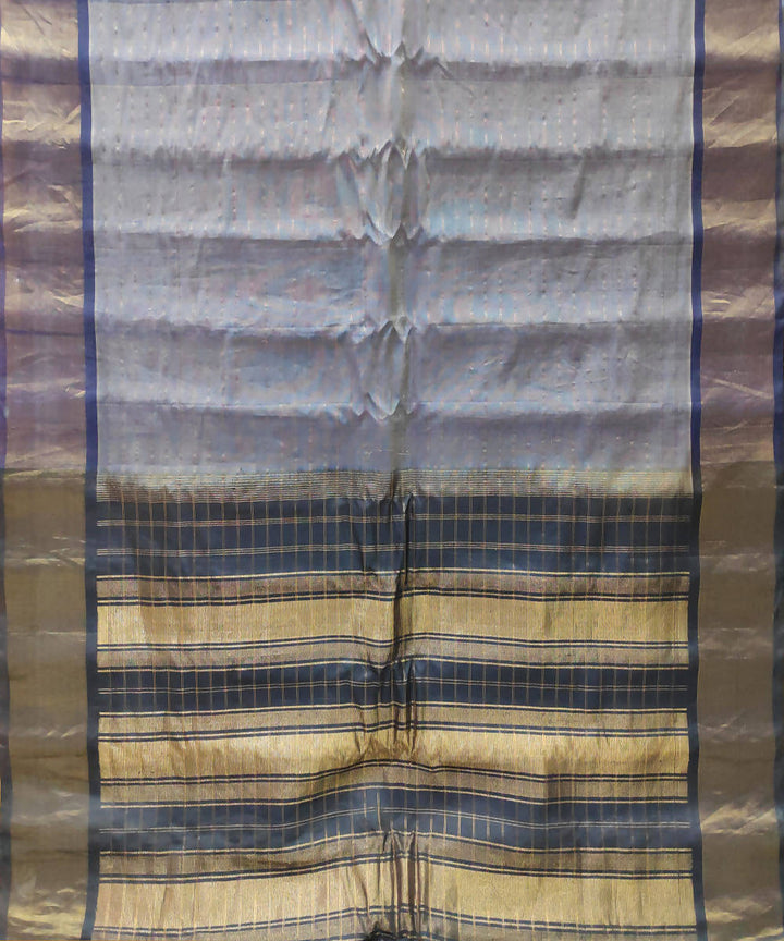 grey Handwoven Uppada Cotton Silk Saree