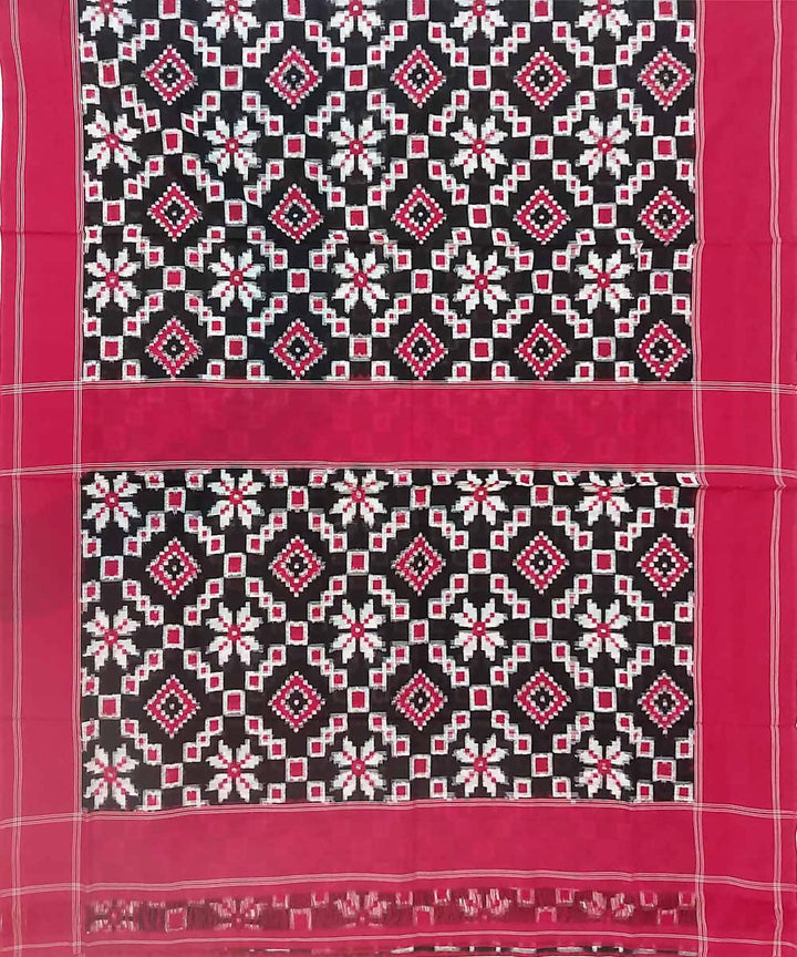 Black with red cotton handloom ikat pochampally saree