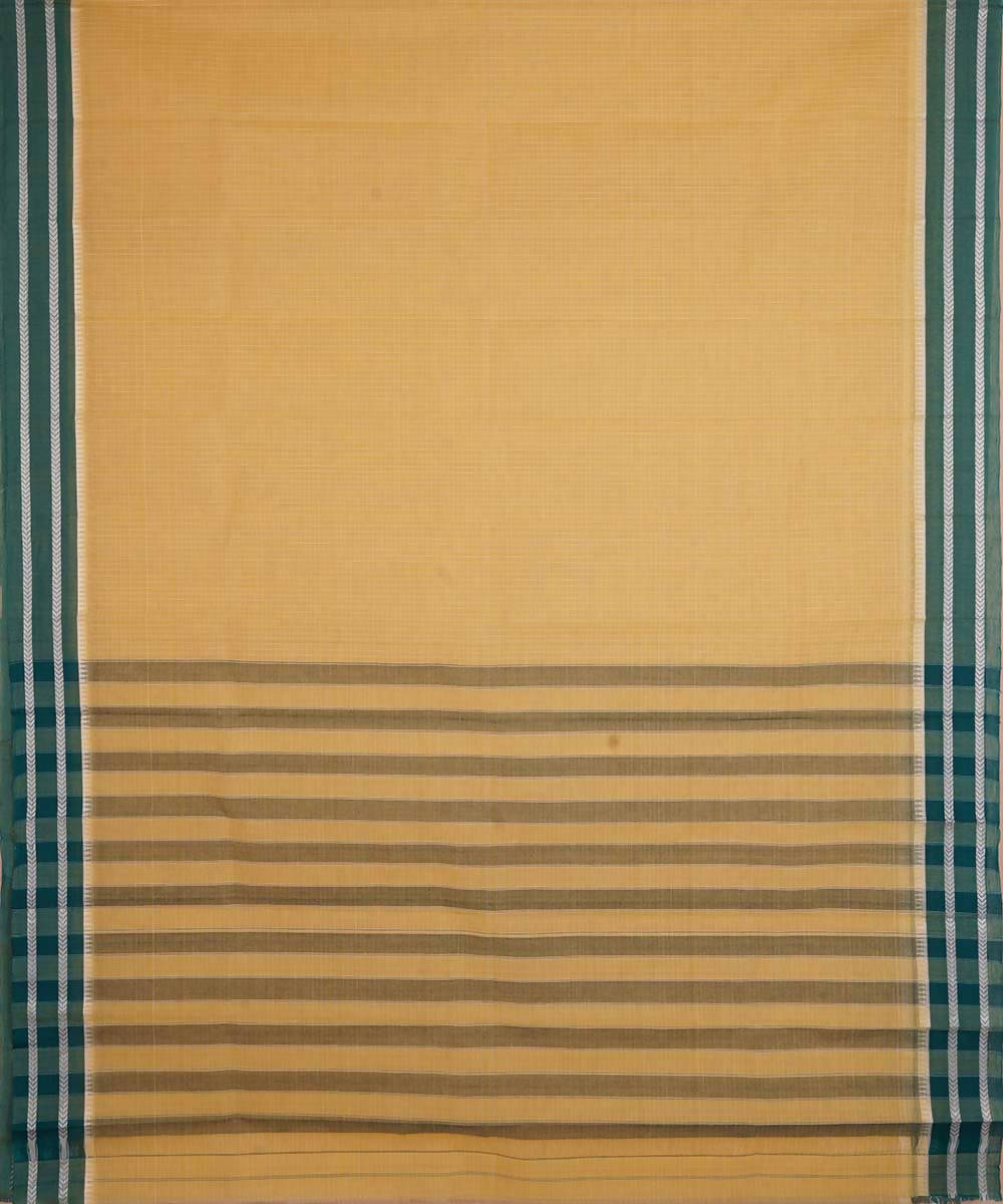 Earth yellow handwoven cotton narayanpet saree