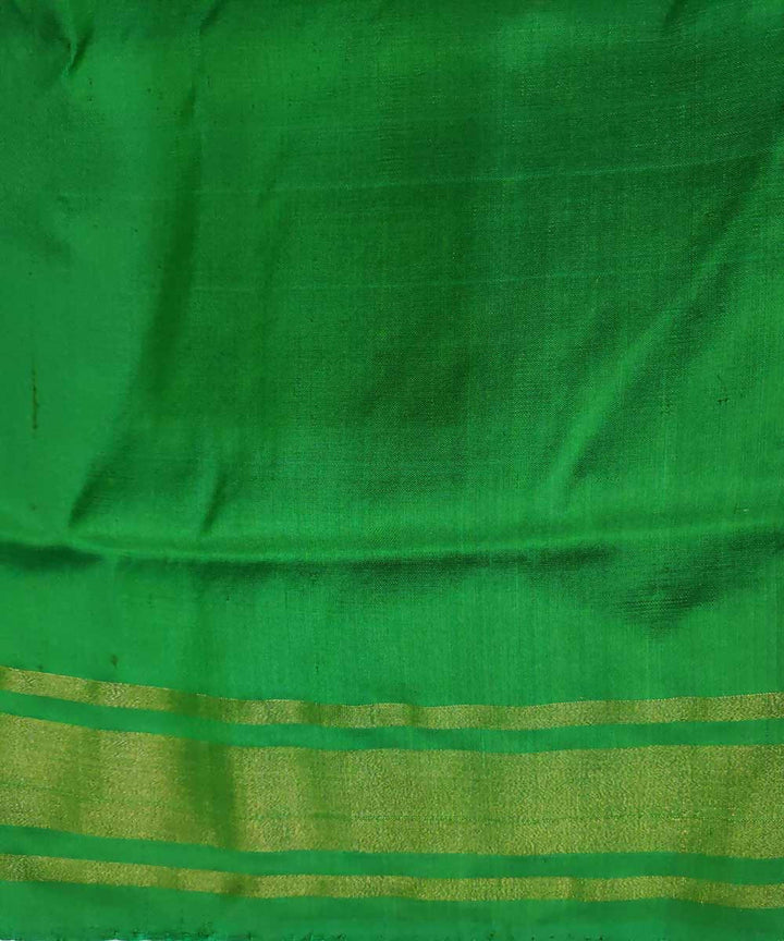 Mustard yellow green handloom silk pochampally ikat saree