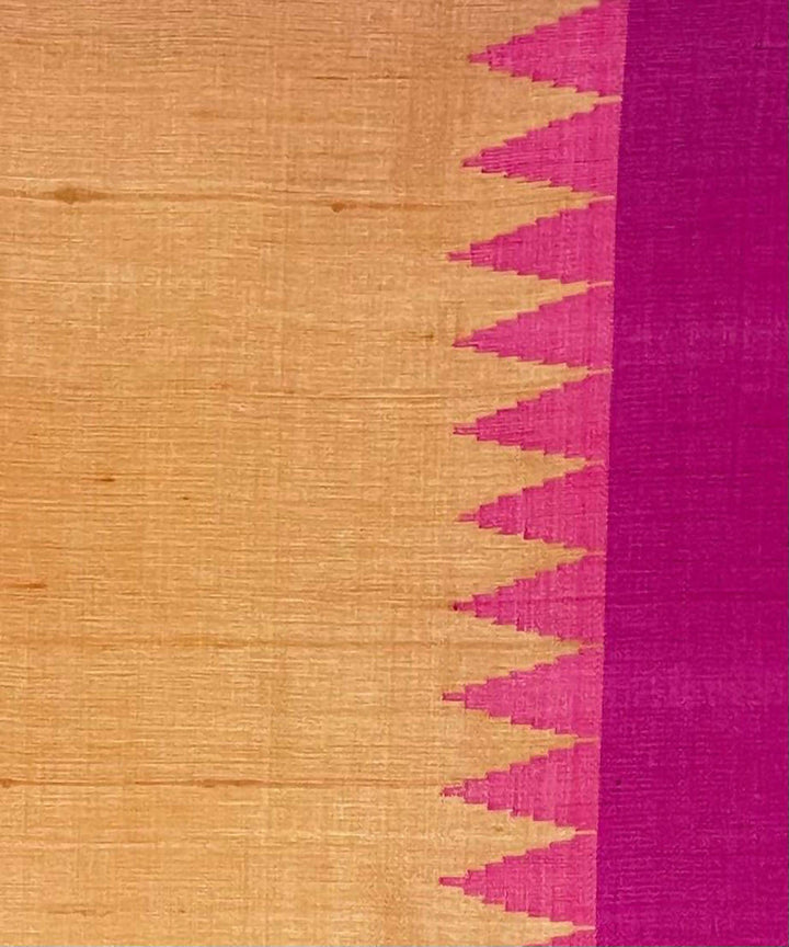 Fire yellow pink handwoven dolabedi tussar silk saree