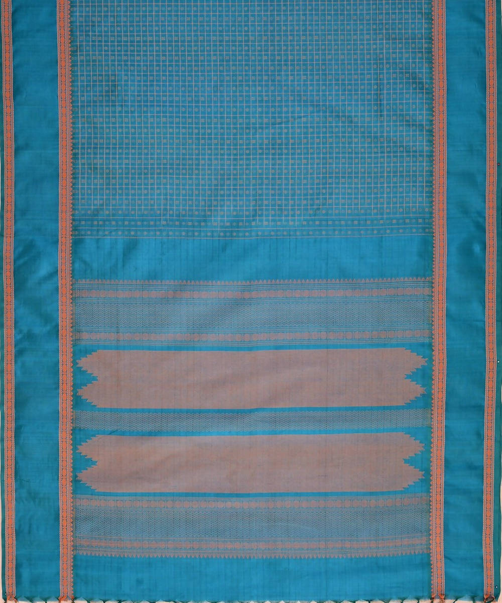 Rama green kanchi silkcotton lakshadeepam saree rudraksha border