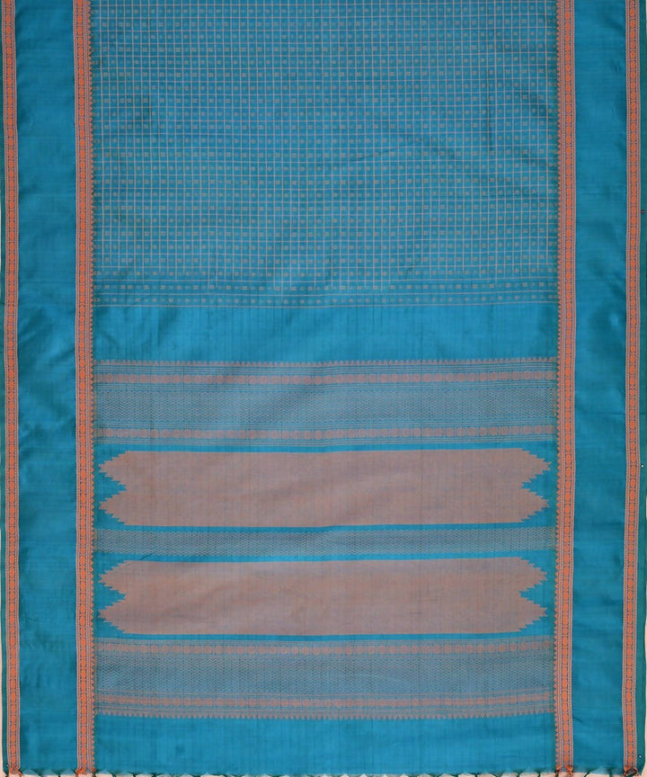 Rama green kanchi silkcotton lakshadeepam saree rudraksha border