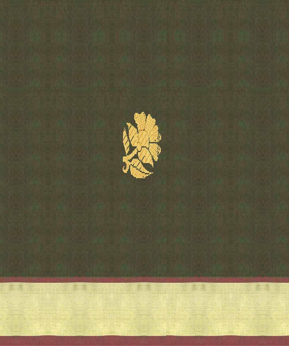 Olive green handwoven paramakudi cotton saree