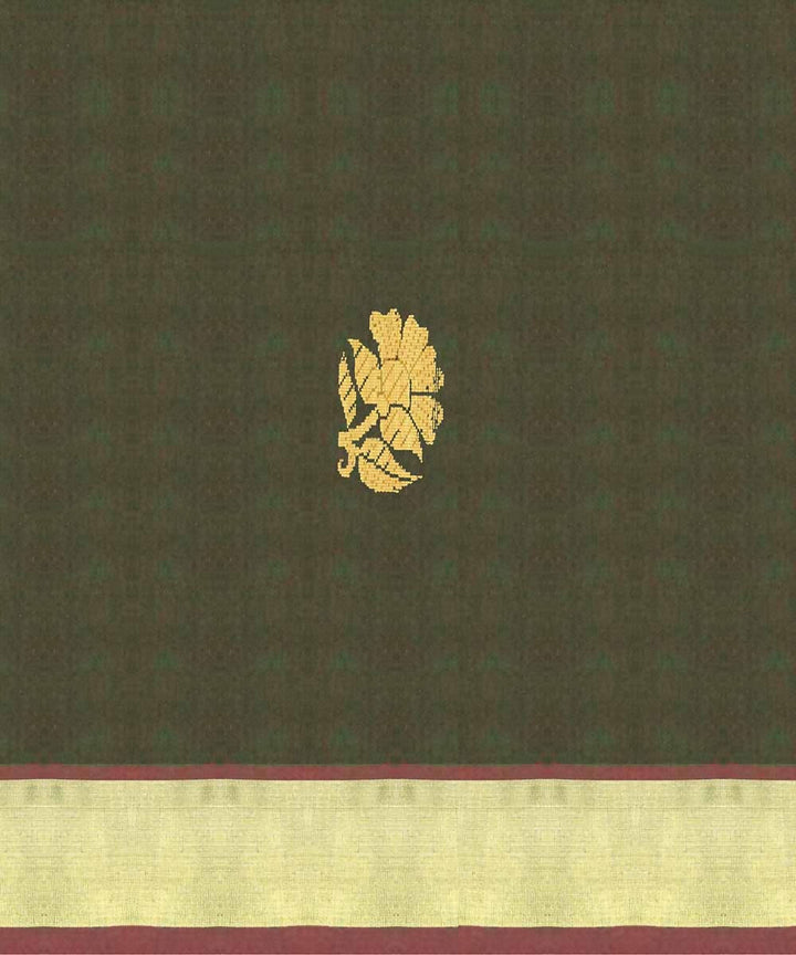 Olive green handwoven paramakudi cotton saree
