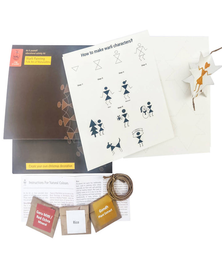Potli diy craft kit christmas decors of warli art family star(age 6)