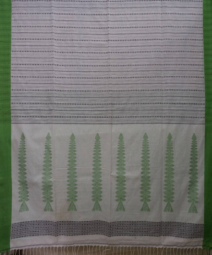 Off White Handwoven Handspun Cotton Saree