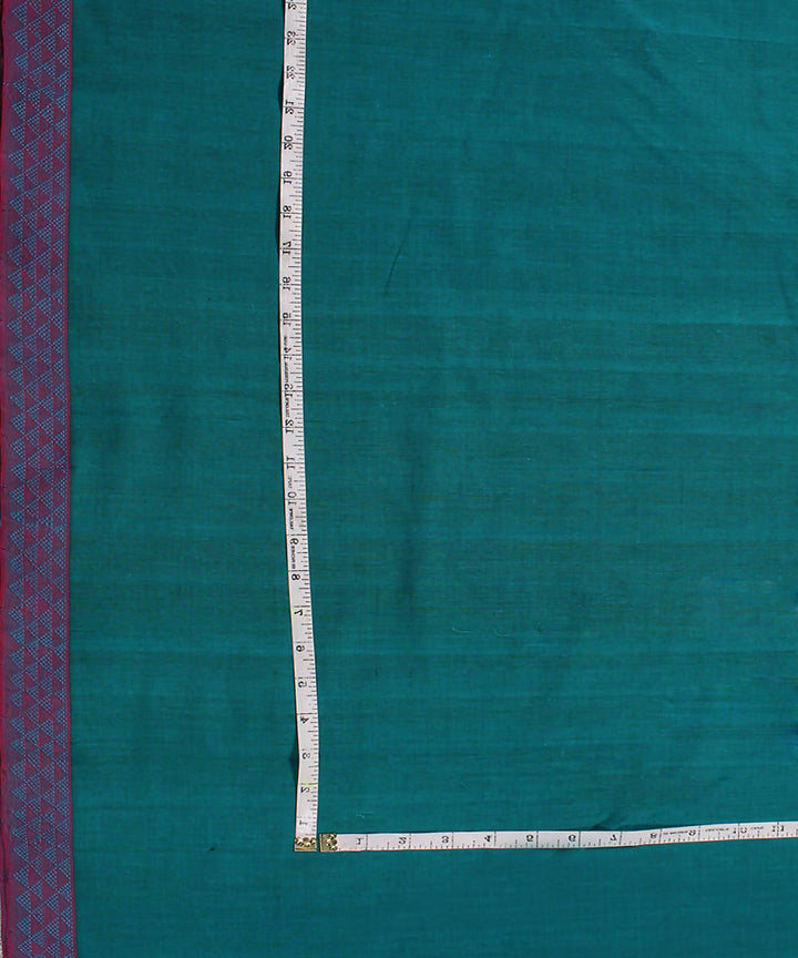 Handloom Cotton Fabric Teal Blue