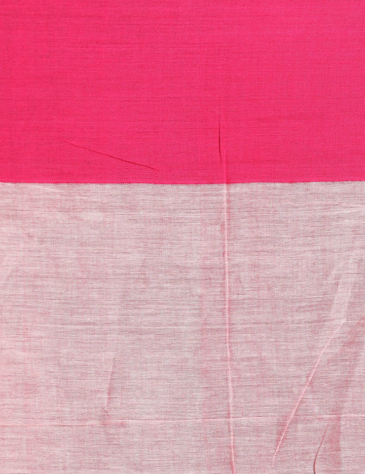 Off white handspun handwoven cotton saree with ganga jamuna border