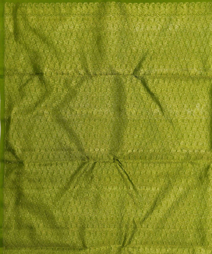 Olive green handloom partly kanchi silk saree
