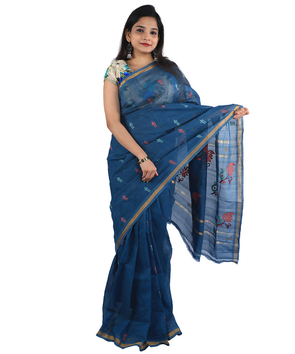 Grey colour uppada handloom cotton saree