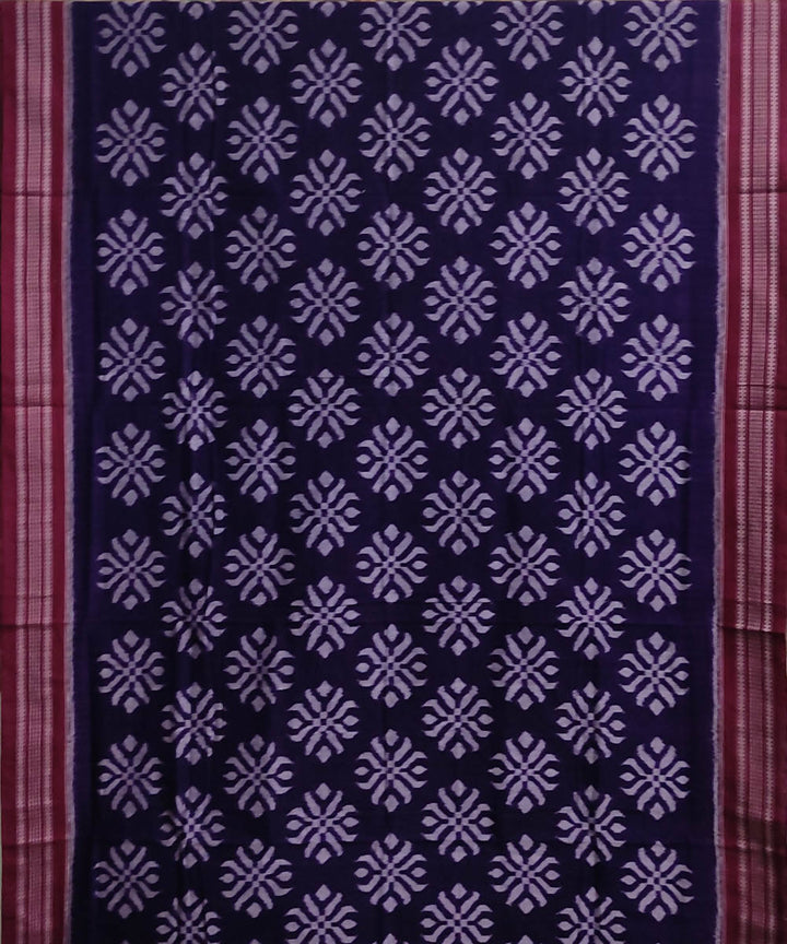 Navy blue with maroon cotton handloom sambalpuri saree