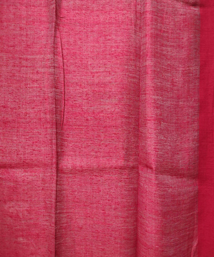 Brown red handwoven jamdani matka silk saree