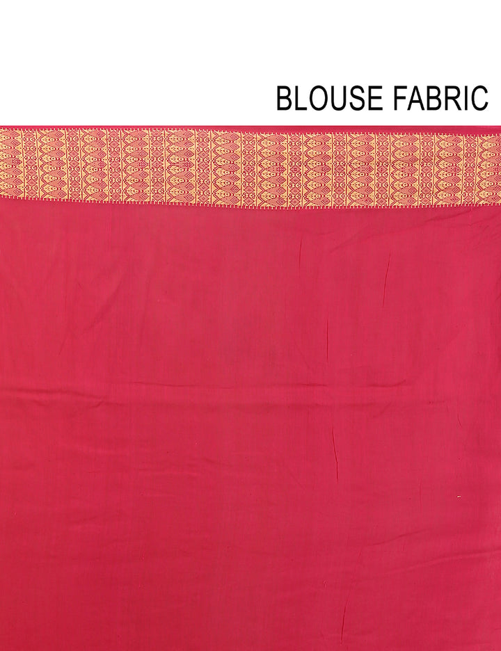 Pink handwoven cotton bengal saree