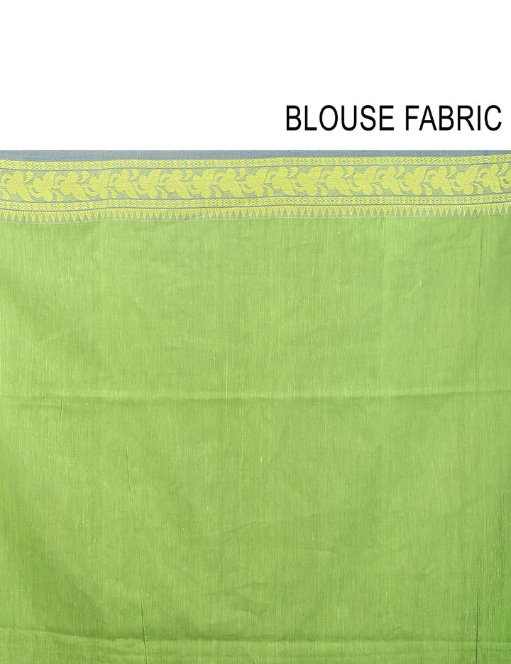 Pale green handwoven cotton bengal saree