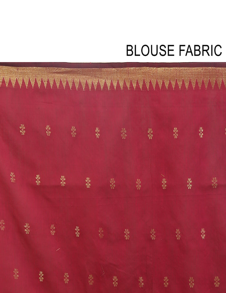 Navy blue handloom art silk and cotton bengal saree