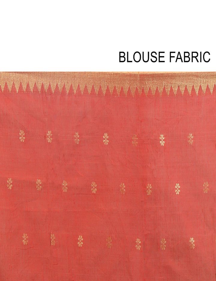 Beige handloom art silk and cotton bengal saree