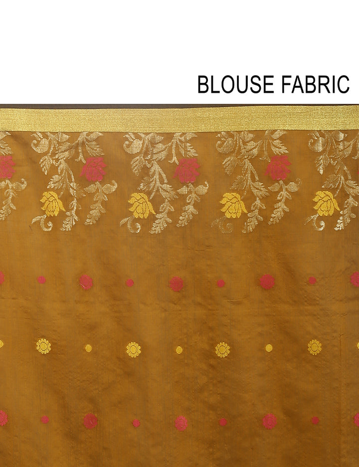 Navy blue handloom art silk and cotton bengal saree