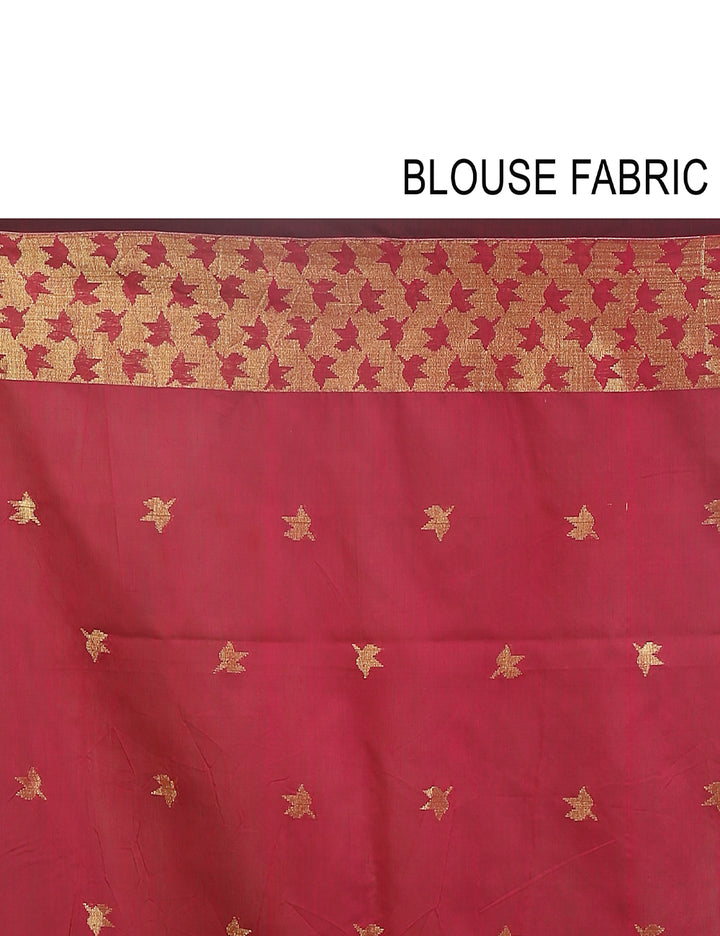 Blue handloom art silk and cotton bengal saree
