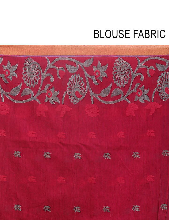 Blue and pink handloom art silk and cotton bengal saree