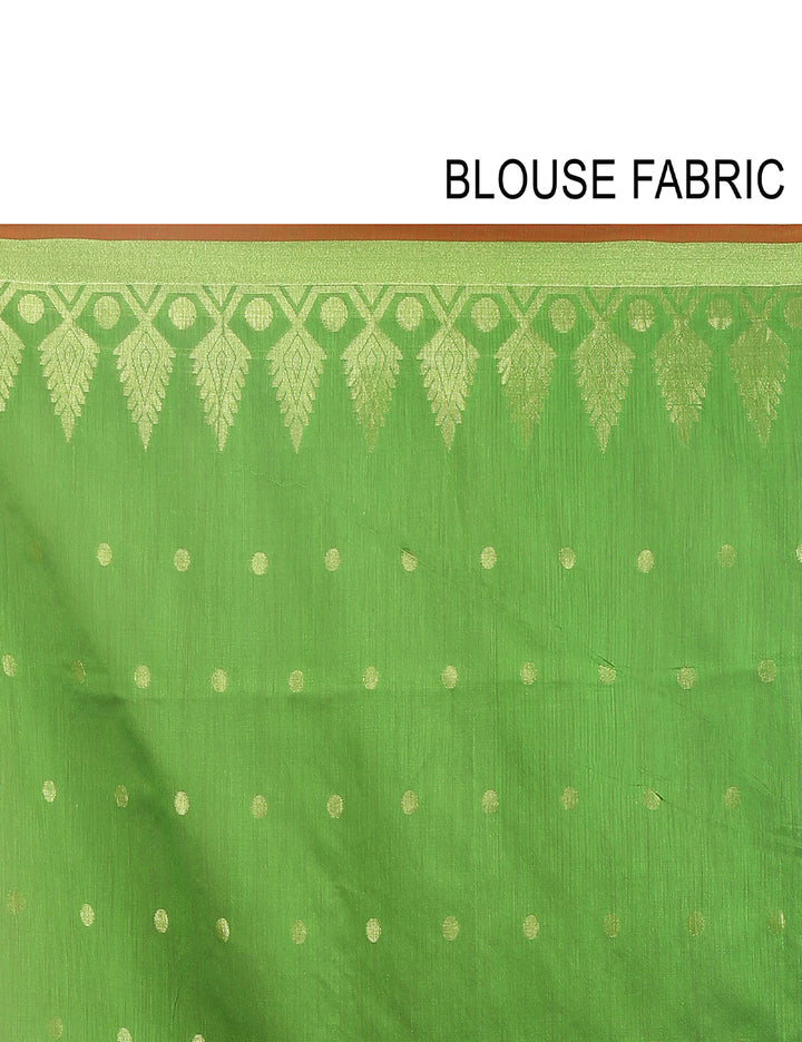Navy blue and green handloom art silk and cotton bengal saree