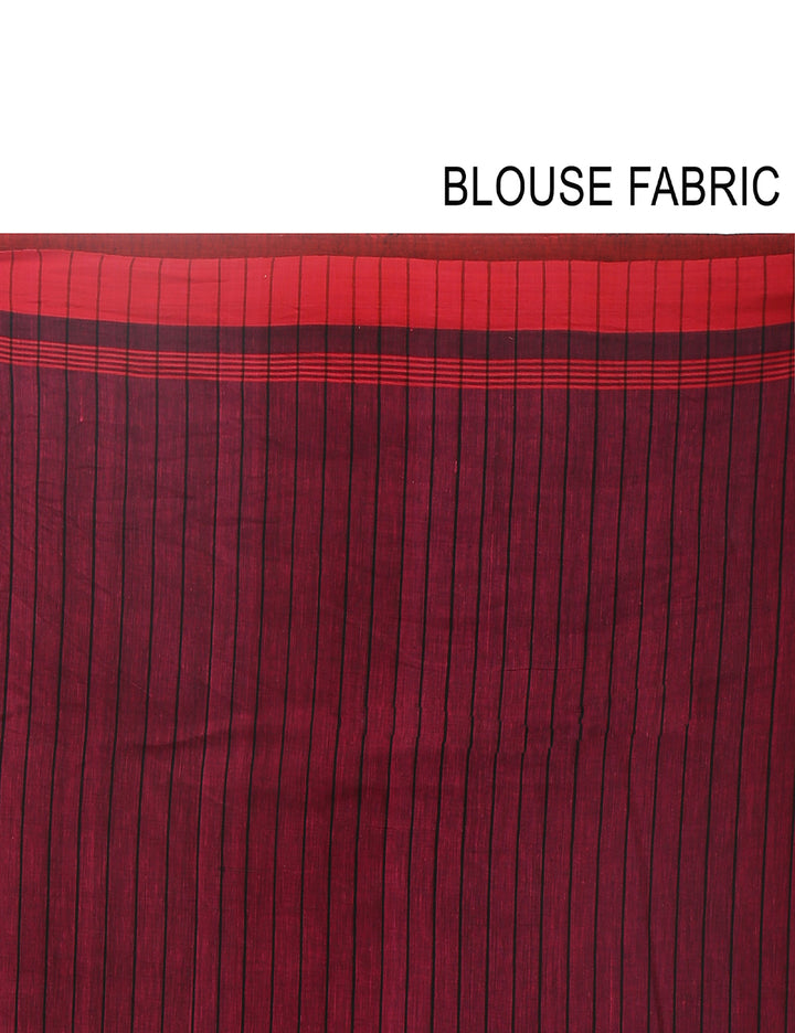 Black handwoven cotton bengal saree