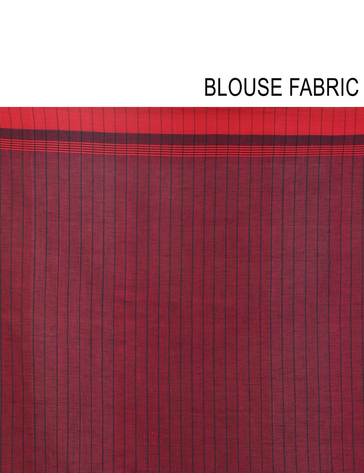 Dark blue black handwoven cotton bengal saree