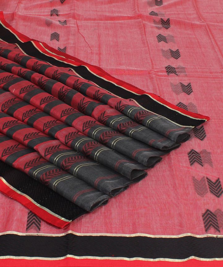 Bengal Handwoven Light Red Cotton Saree