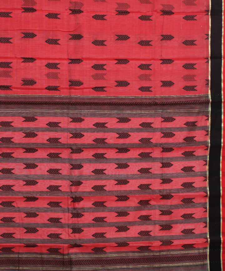 Bengal Handwoven Light Red Cotton Saree