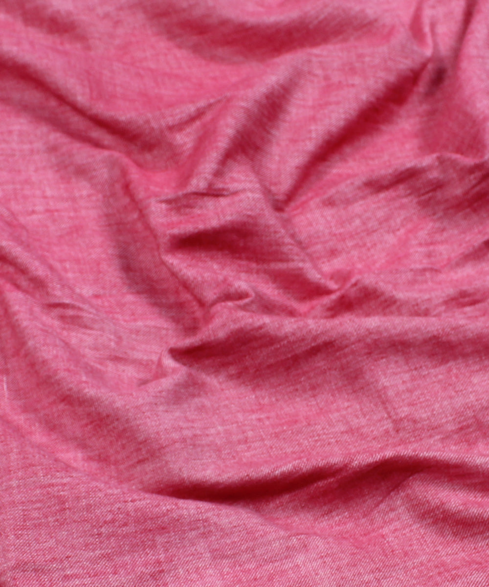 Pink handwoven reversible cotton kurta material