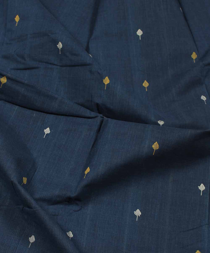 0.5m Navy blue handloom cotton natural dyed fabric