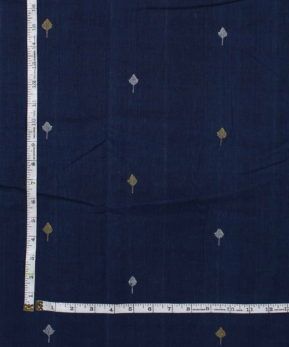 0.5m Navy blue handloom cotton natural dyed fabric