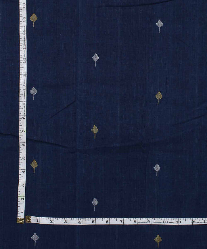 0.5m Navy blue handloom cotton natural dyed fabric