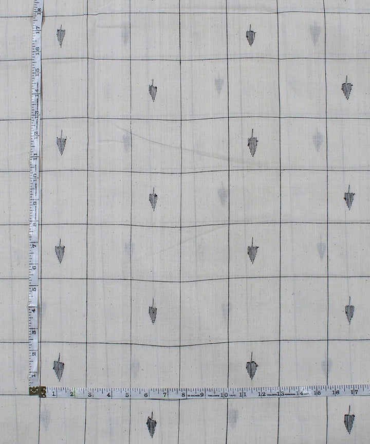 0.3m Off white checks cotton handloom fabric