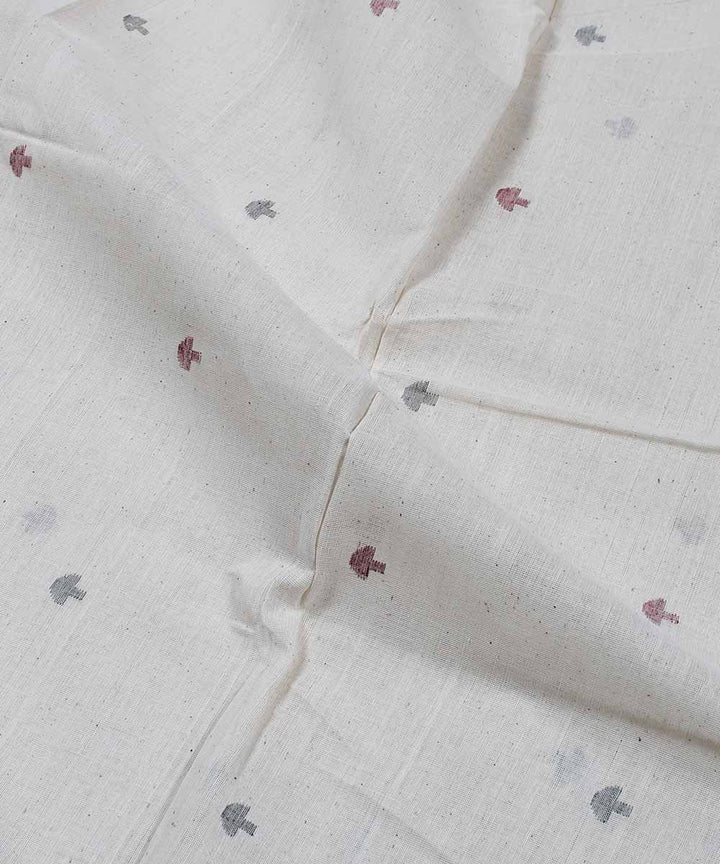 1.2m off white abstract motif handloom fabric