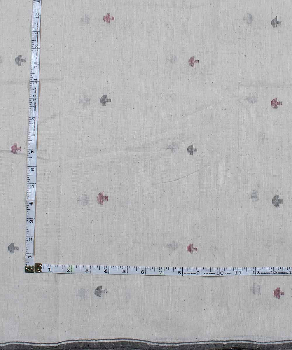 1.2m off white abstract motif handloom fabric