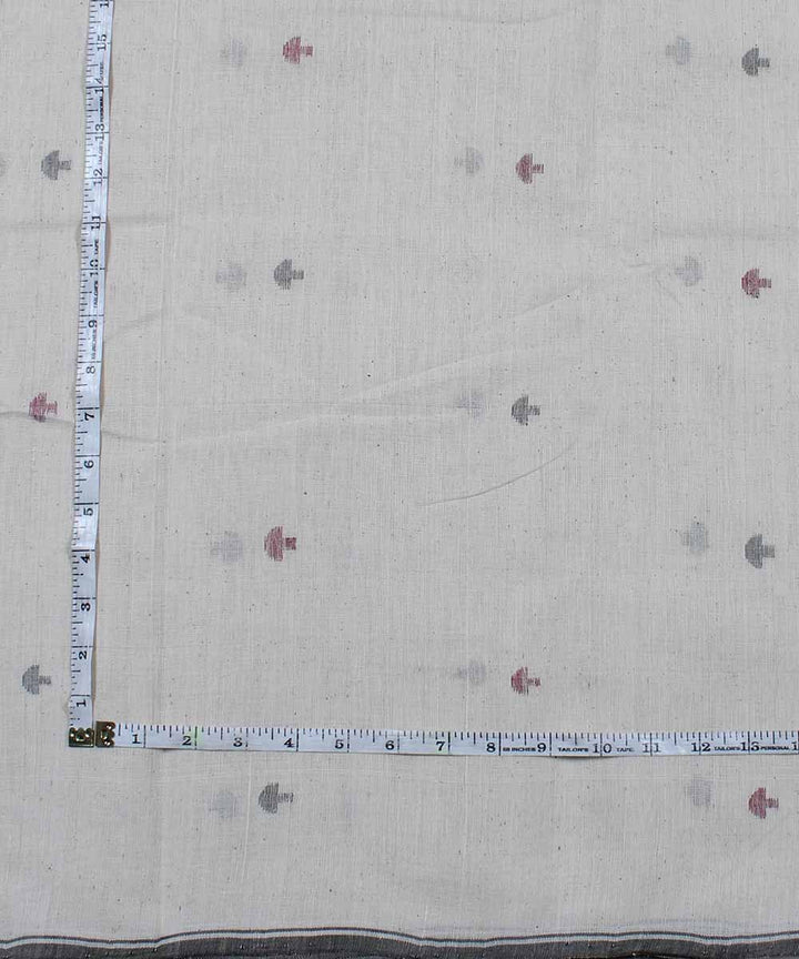 1.2m off white abstract motif handloom fabric