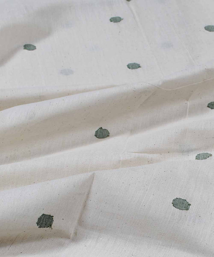 Off white round motif handloom fabric