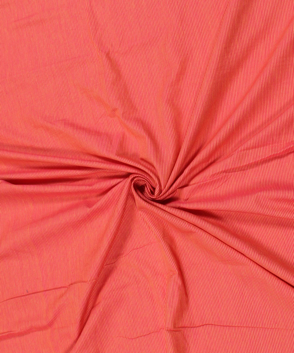 0.4m Red handloom stripe cotton fabric