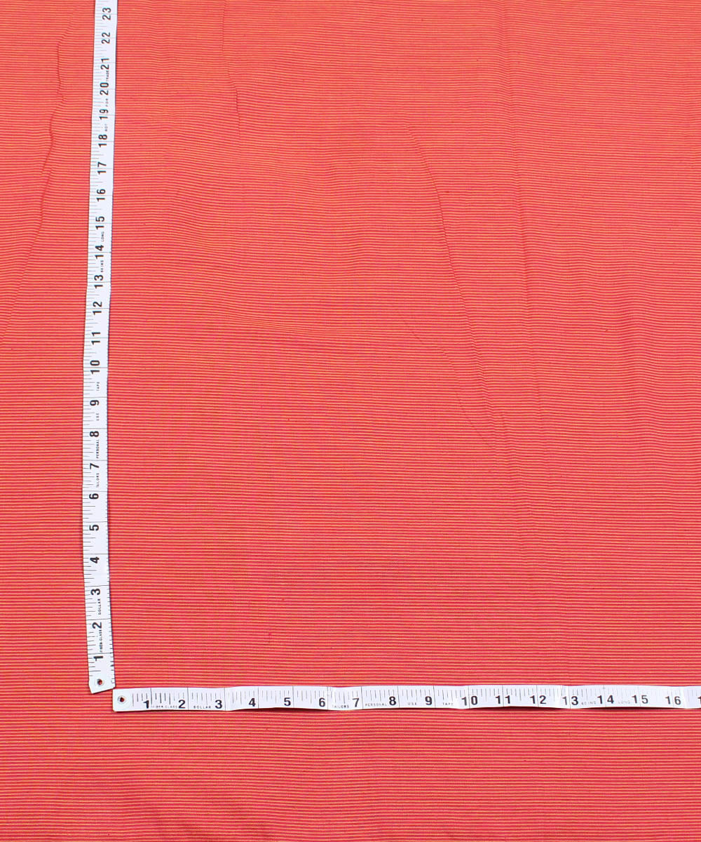 0.4m Red handloom stripe cotton fabric