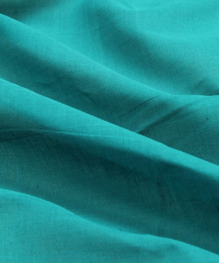 0.82m Teal blue handloom cotton fabric