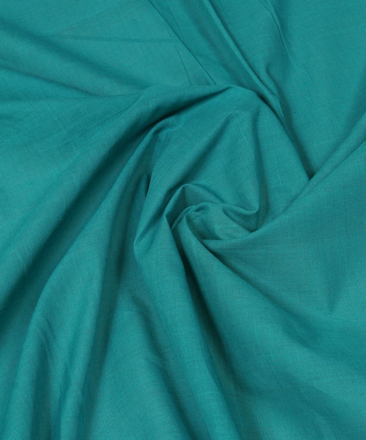 0.82m Teal blue handloom cotton fabric