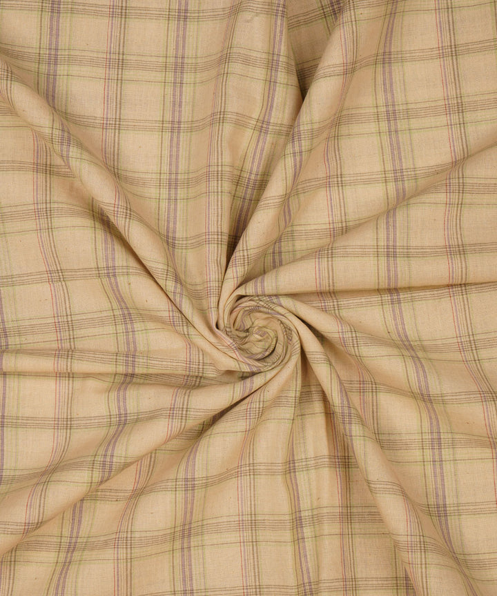 0.6m Off white checks handspun handwoven bengal cotton fabric