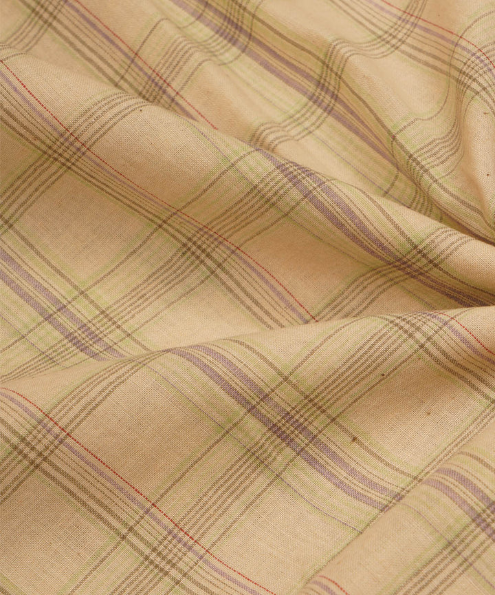 0.6m Off white checks handspun handwoven bengal cotton fabric