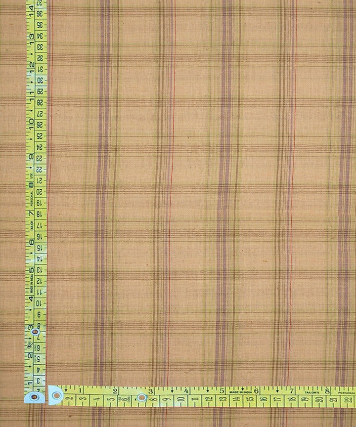 0.6m Off white checks handspun handwoven bengal cotton fabric