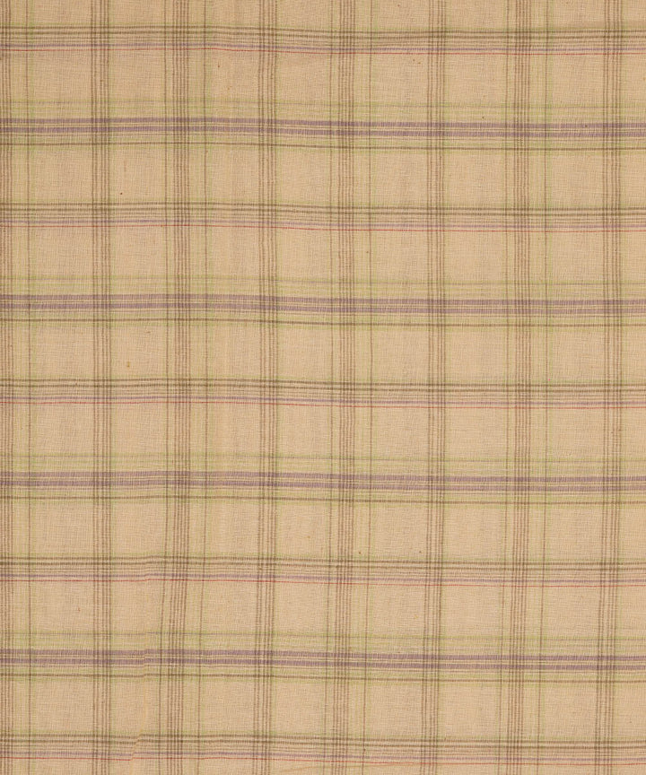 0.6m Off white checks handspun handwoven bengal cotton fabric
