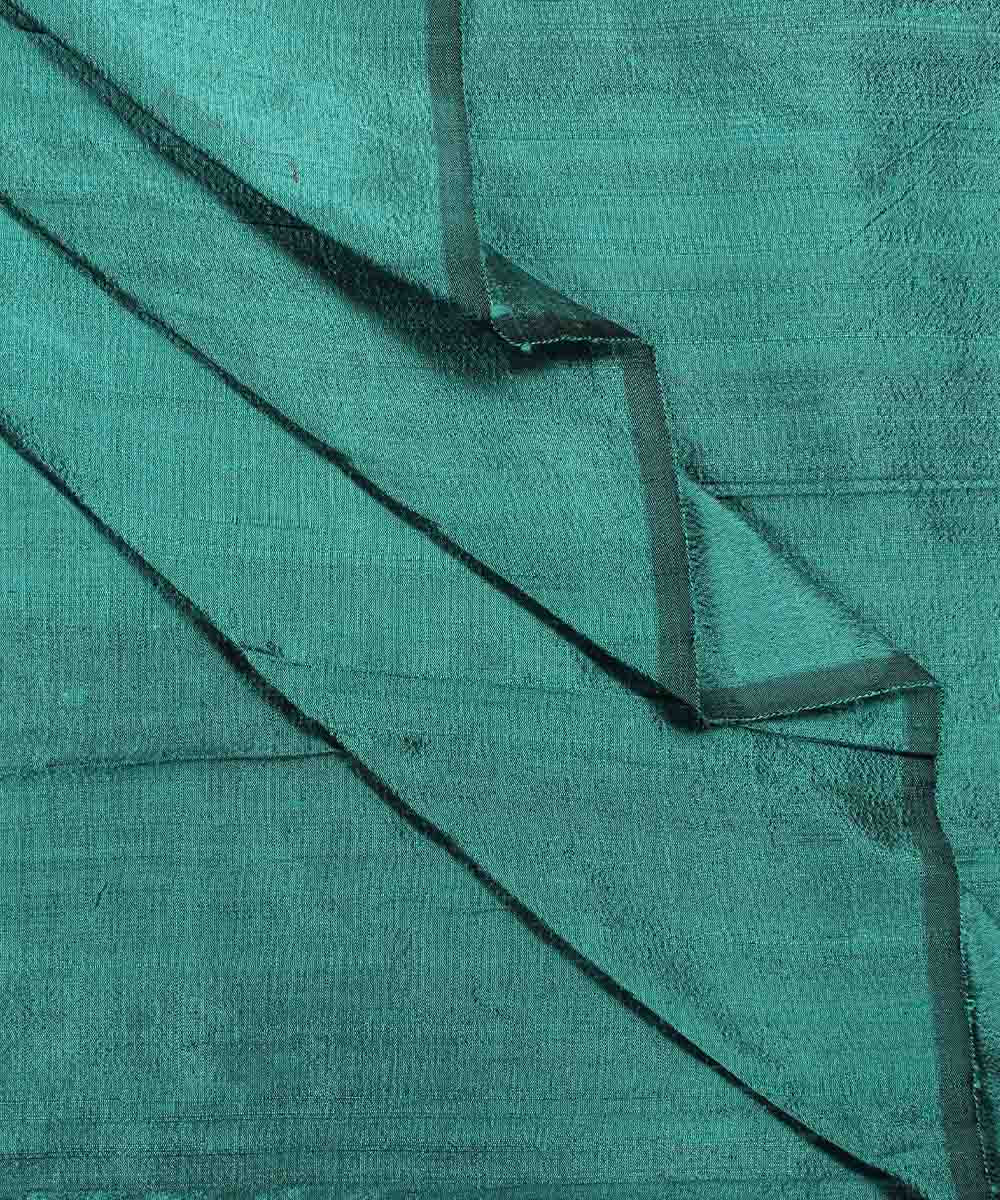 Handloom Raw Silk Green Fabric