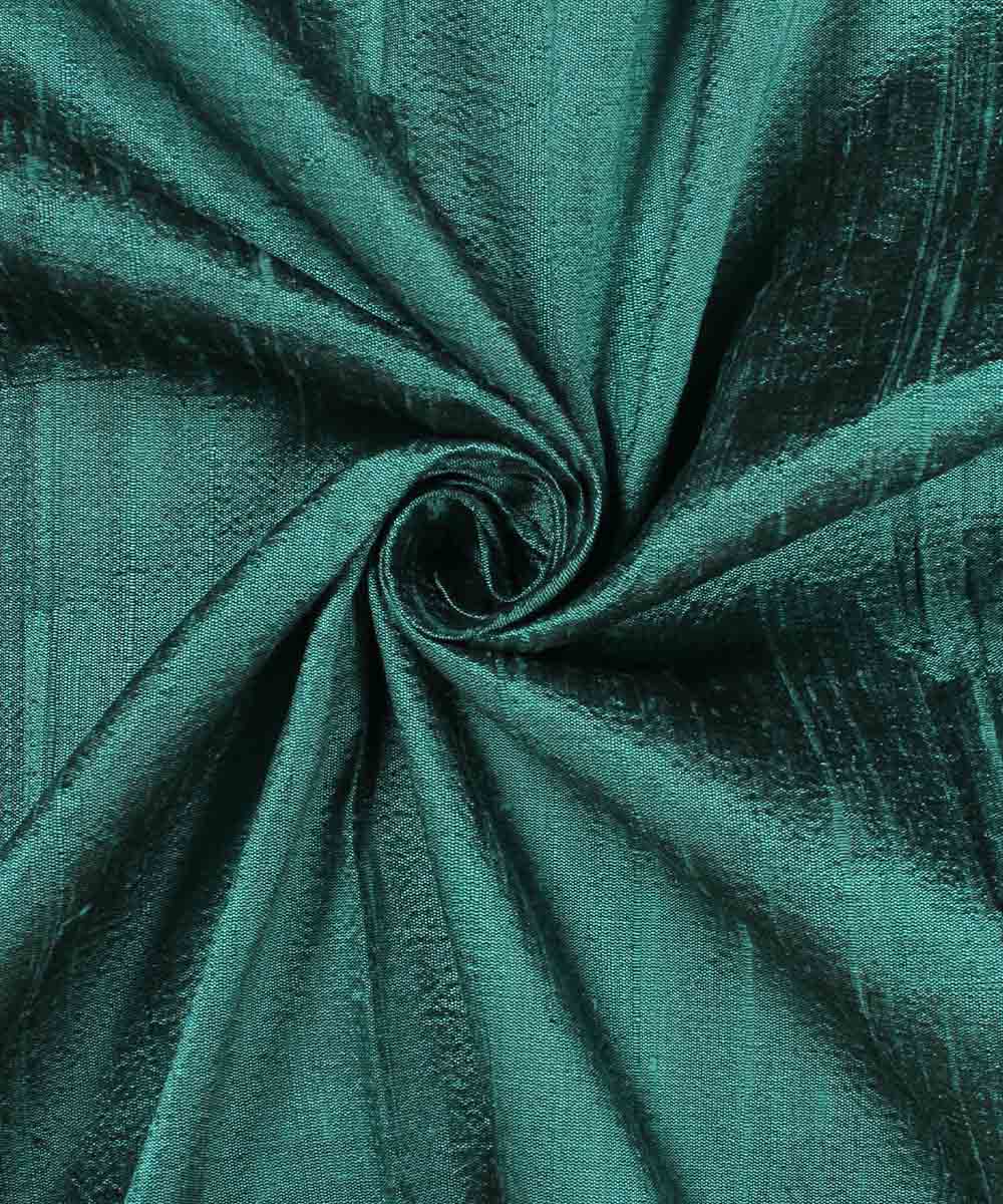 Handloom Raw Silk Green Fabric