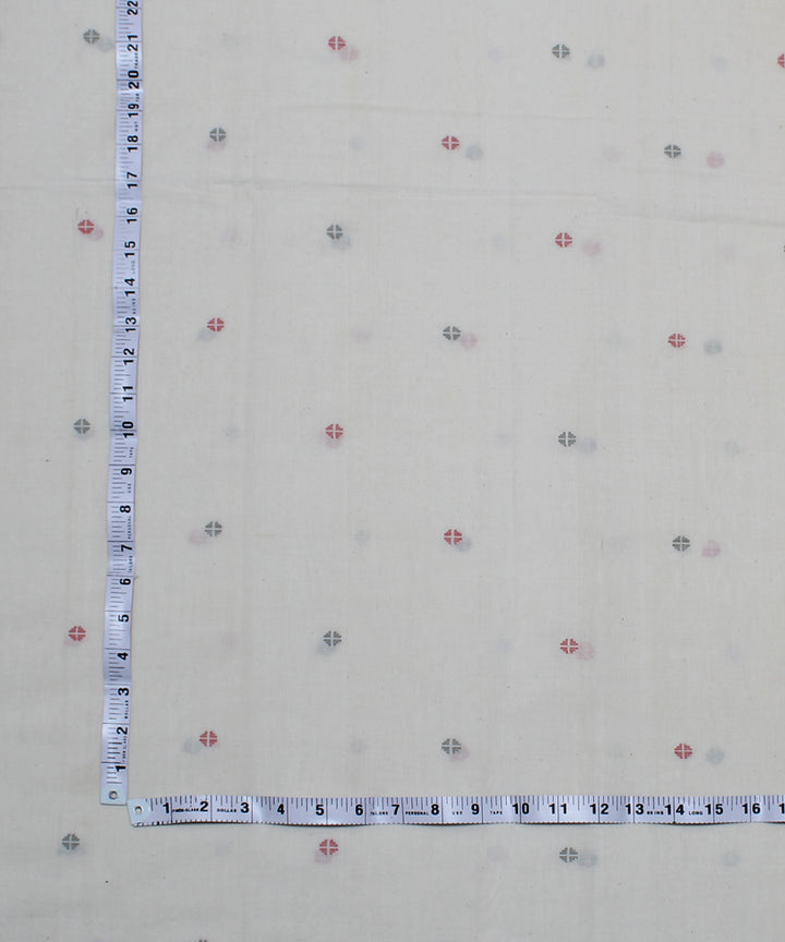 White handwoven cotton fabric